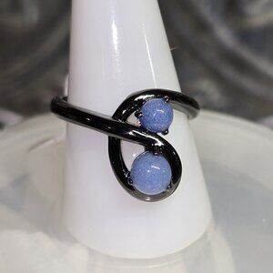 Bomb Party RBP2617 Size 10 Ring VENUS RISING GLOW IN THE DARK BLUE CRYSTAL NWT